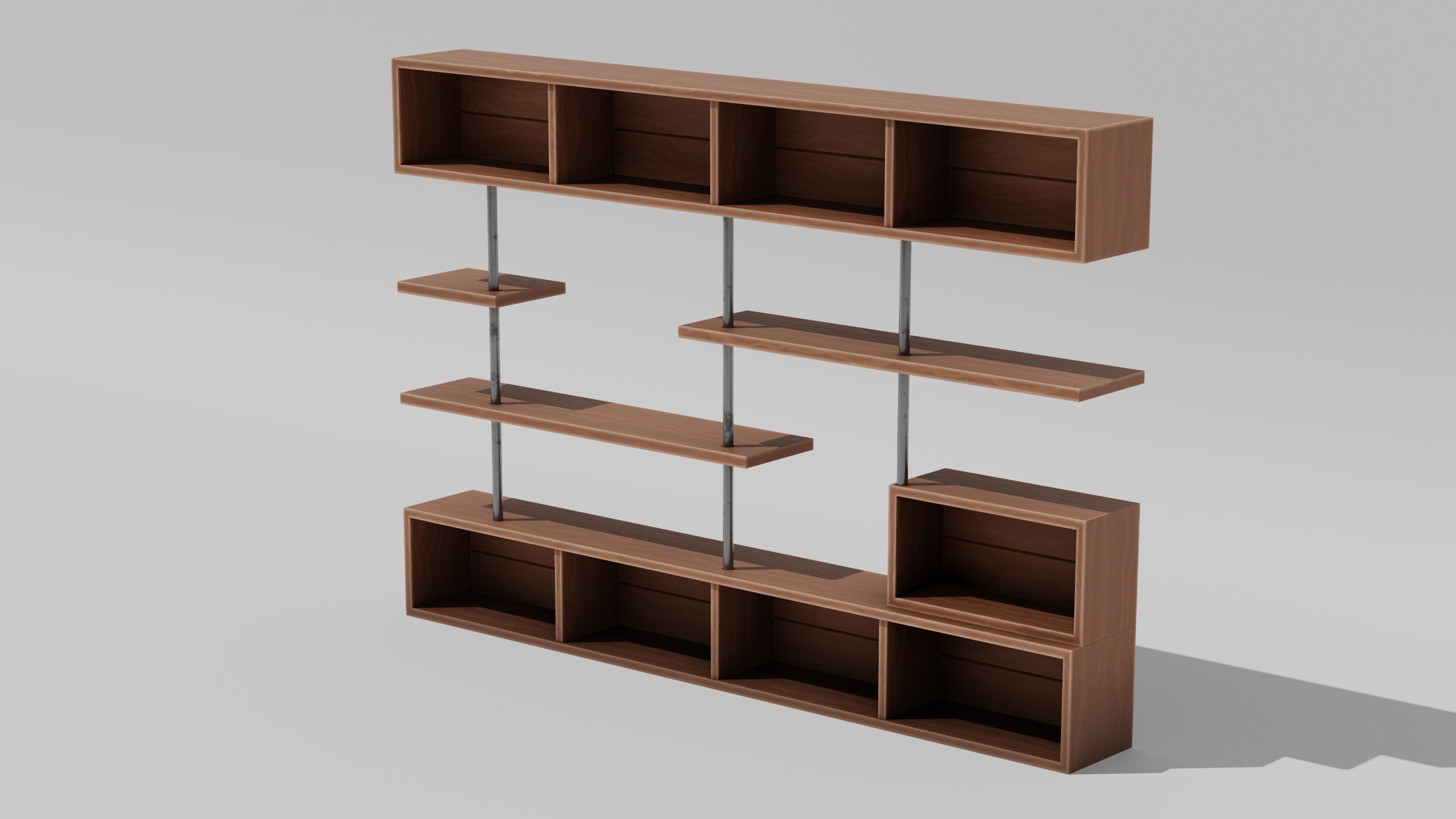Japanese Furniture Kit - big shelves Low-poly 3D model_3