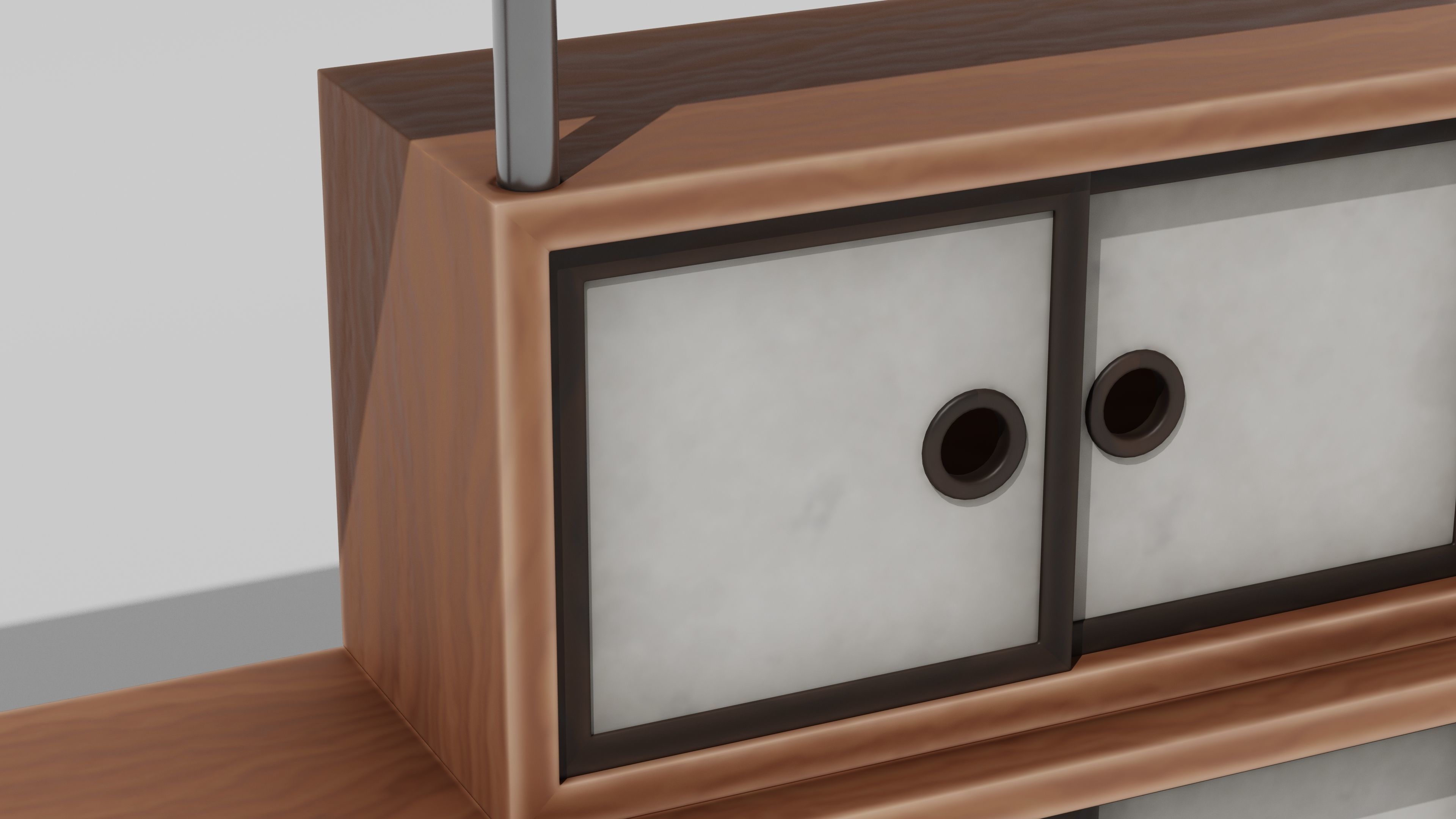 Japanese Furniture Kit - big shelves Low-poly 3D model_7