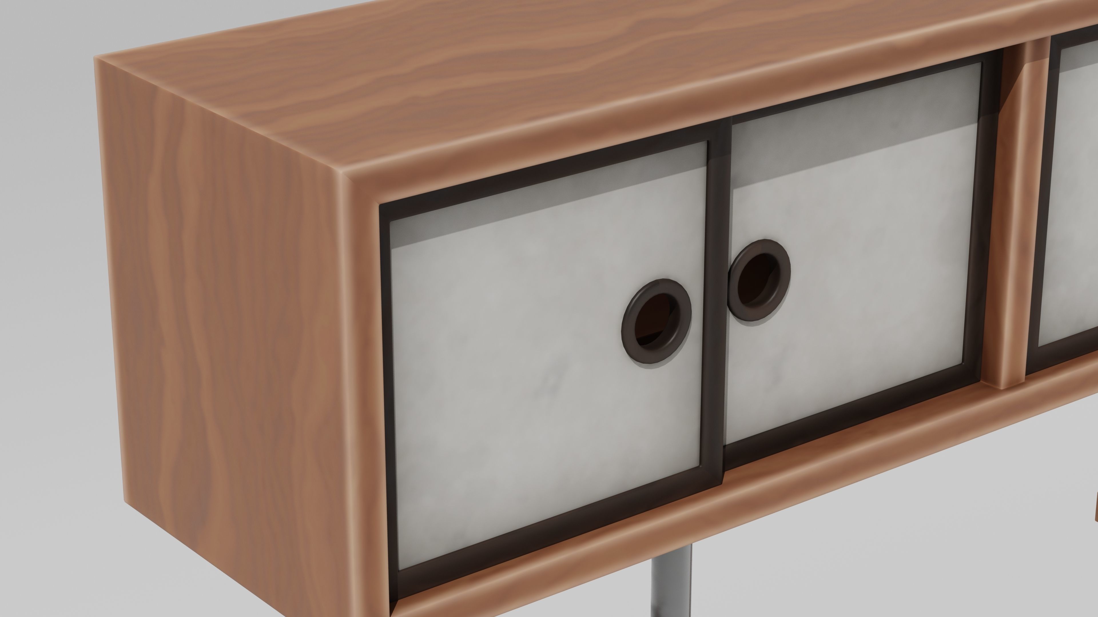 Japanese Furniture Kit - big shelves Low-poly 3D model_5