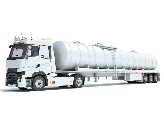 Truck with Tank Semitrailer 3D model