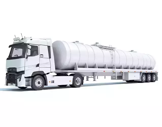  Truck with Tank Semitrailer 3D model