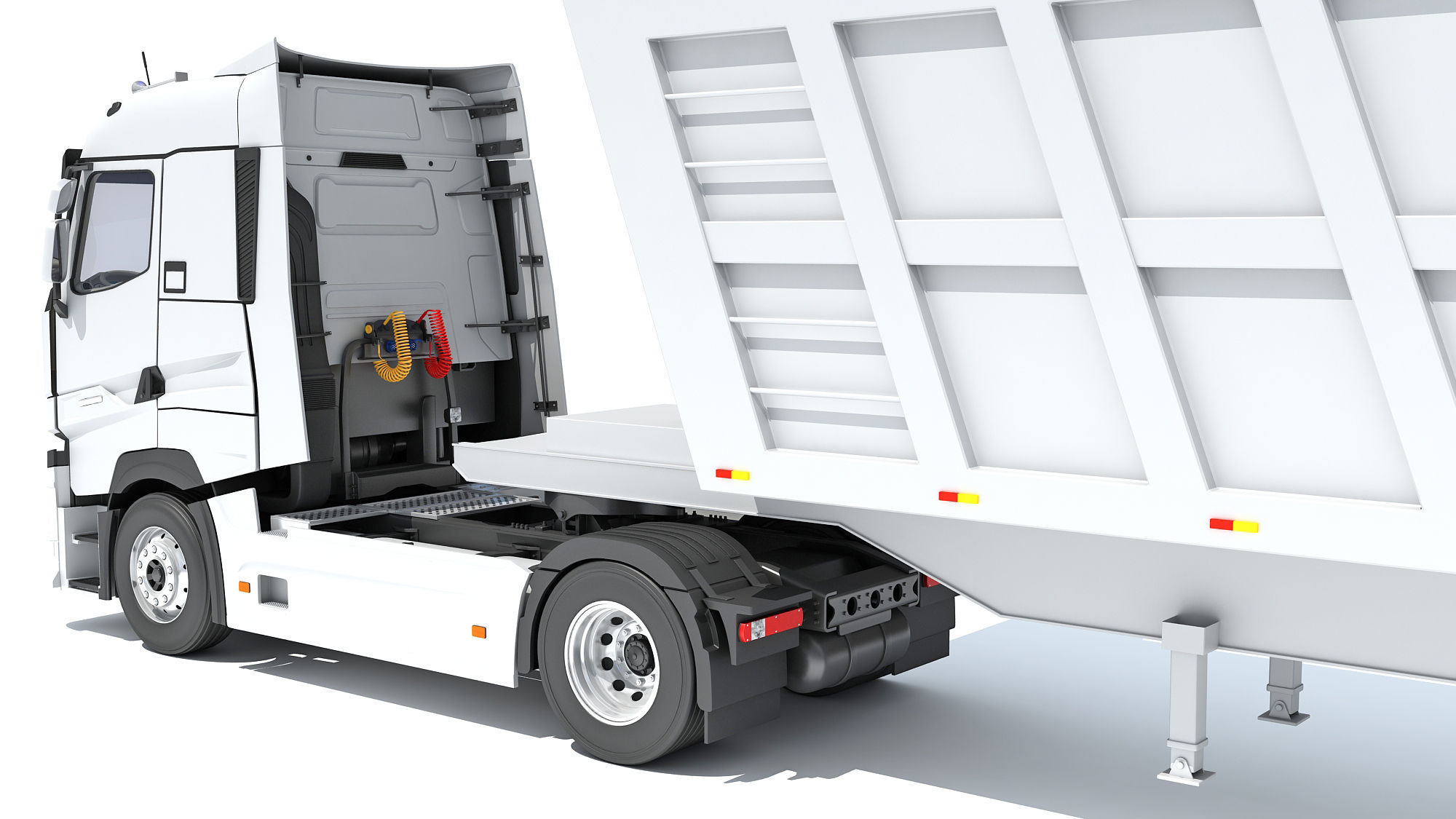 Truck with Tipper Trailer 3D model_13
