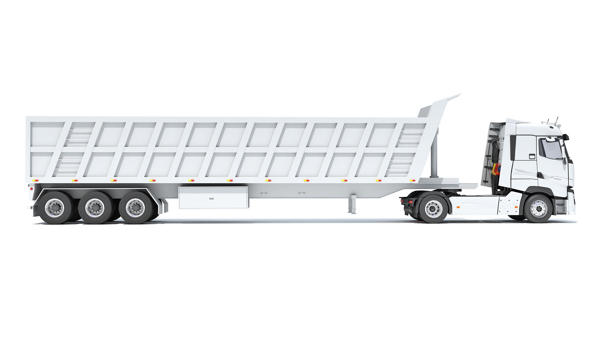 Truck with Tipper Trailer 3D model_5