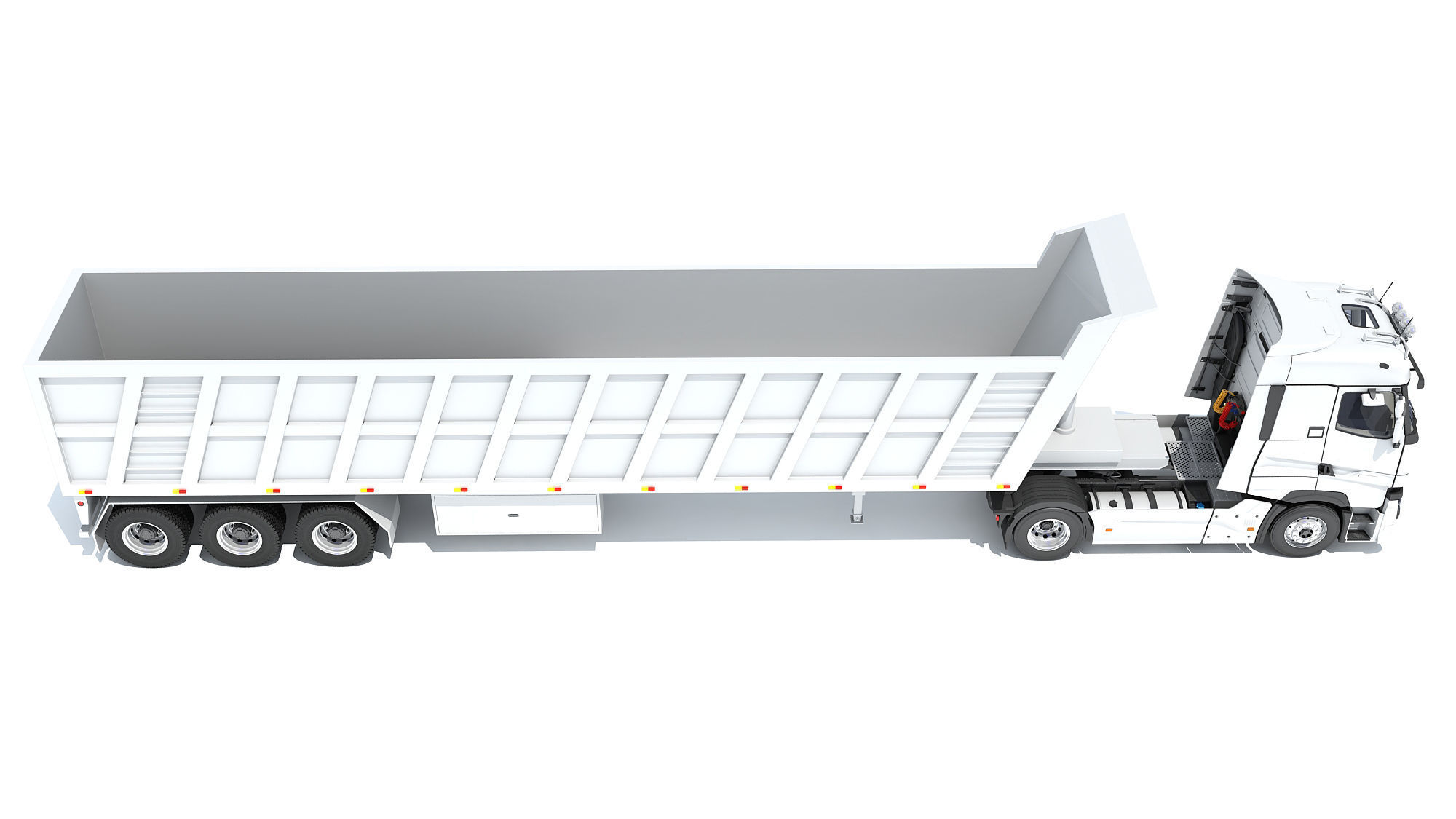 Truck with Tipper Trailer 3D model_6