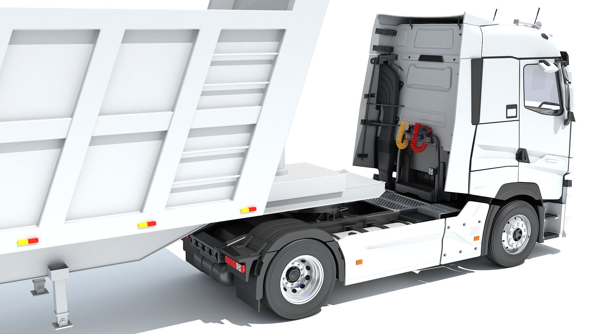 Truck with Tipper Trailer 3D model_16