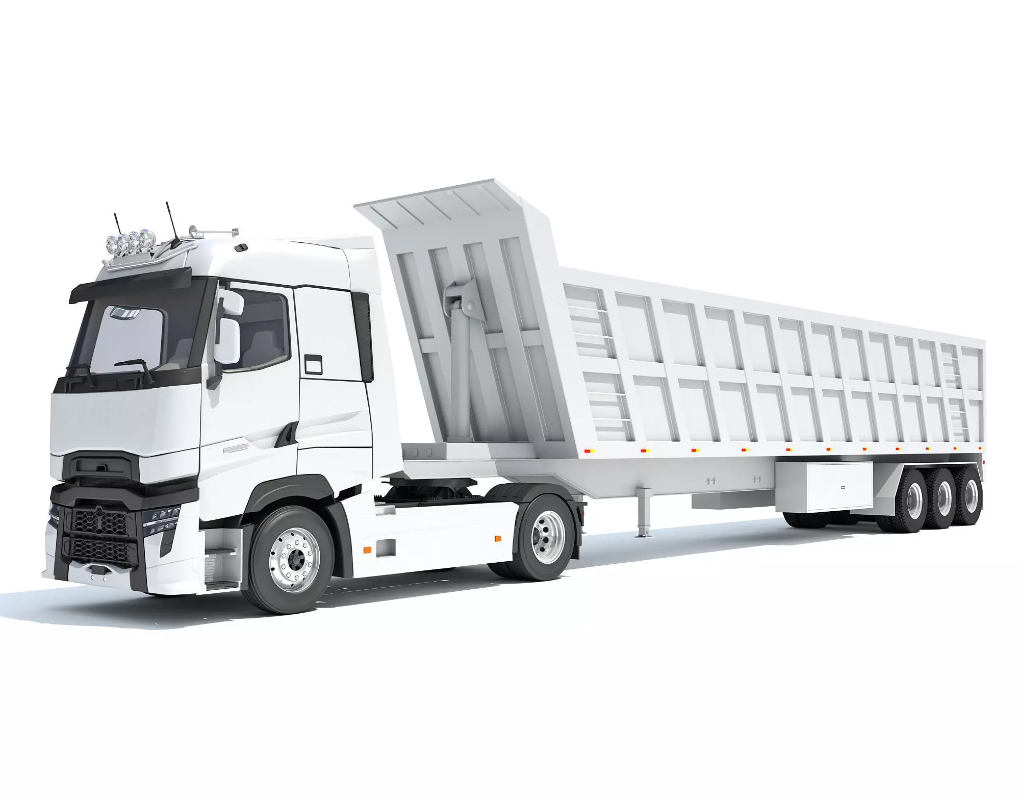 Truck with Tipper Trailer 3D model_0