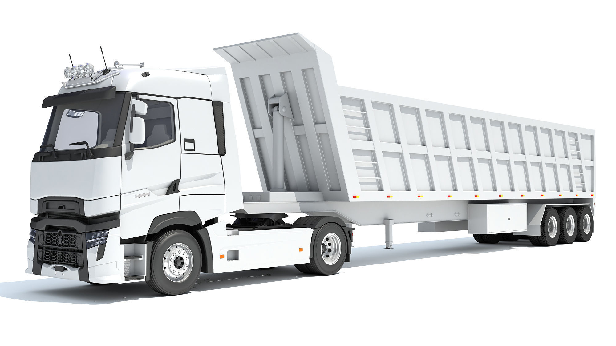Truck with Tipper Trailer 3D model_8