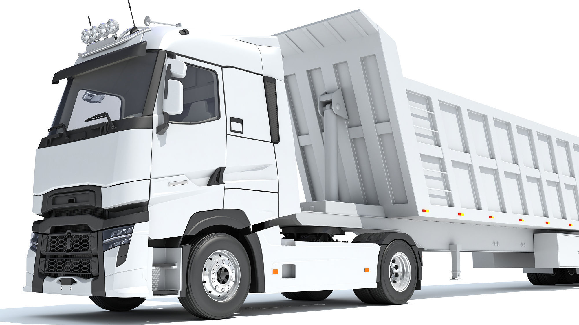 Truck with Tipper Trailer 3D model_11