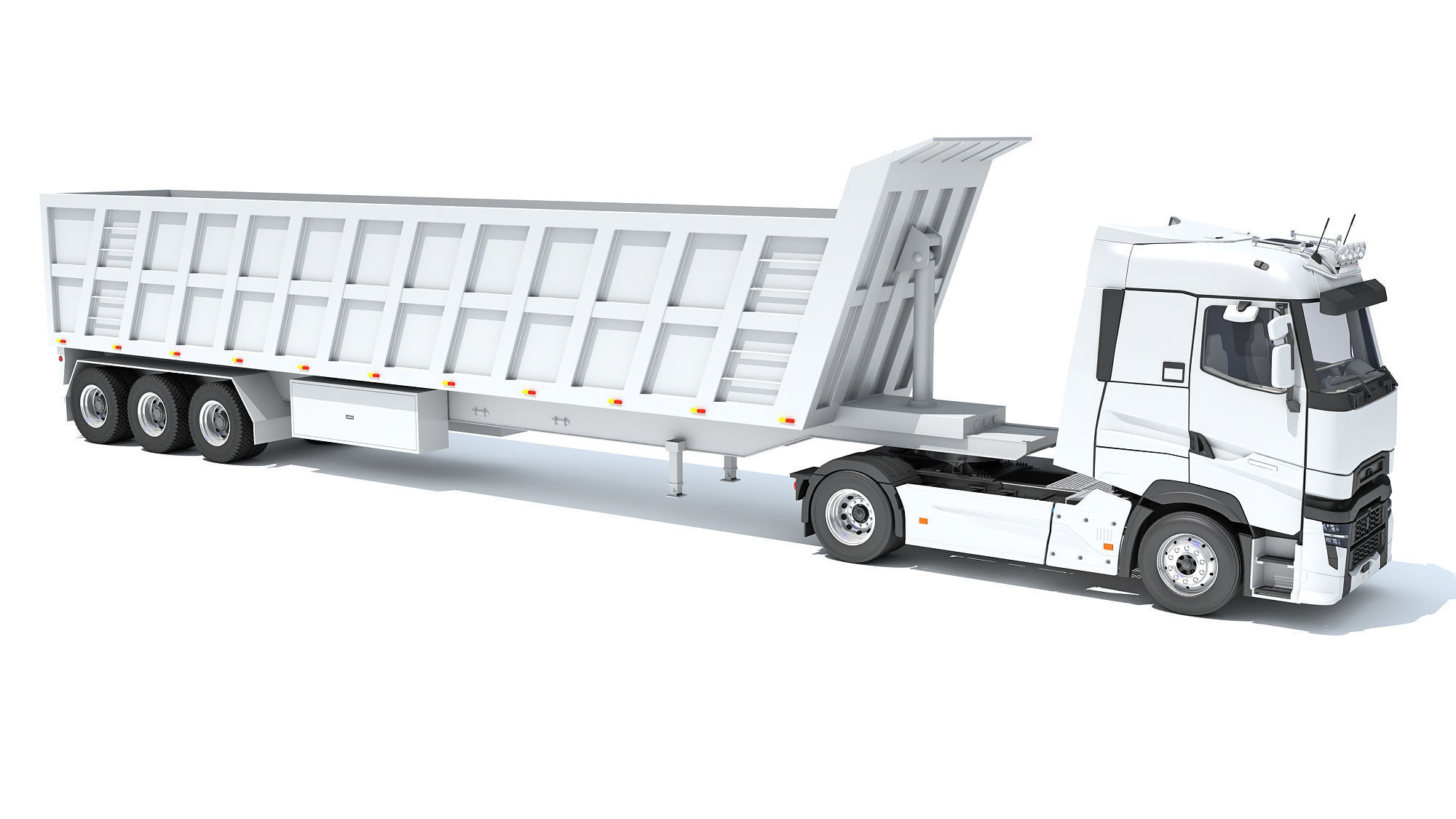 Truck with Tipper Trailer 3D model_7