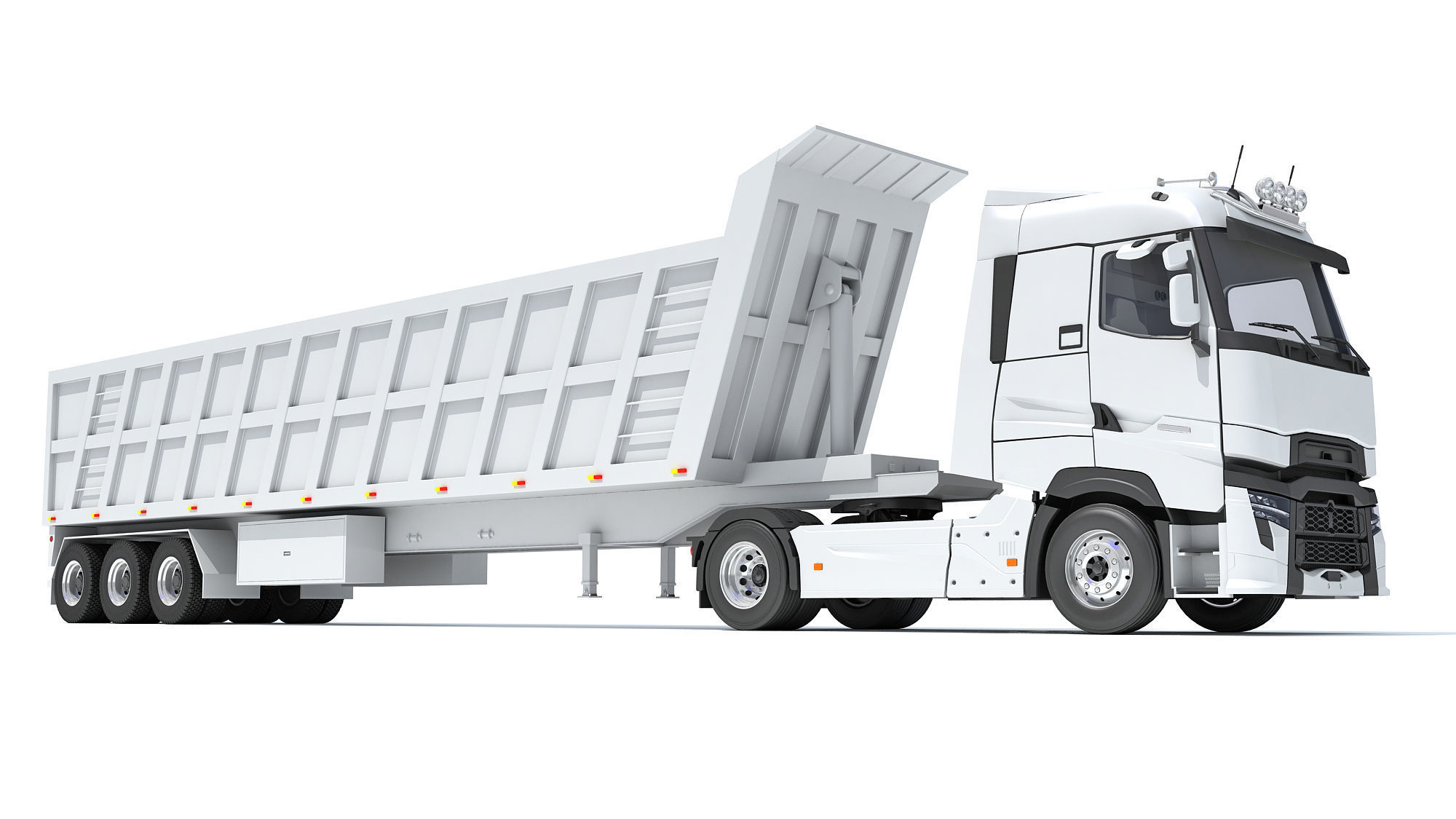 Truck with Tipper Trailer 3D model_9