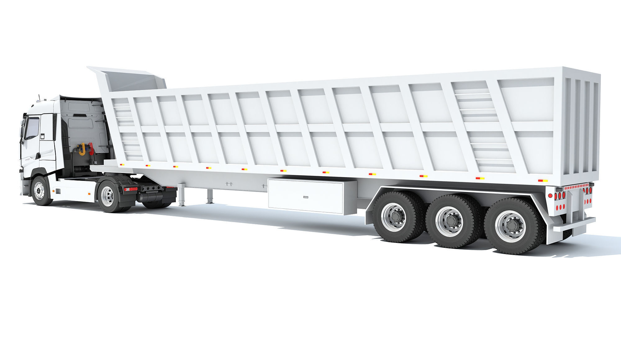 Truck with Tipper Trailer 3D model_2