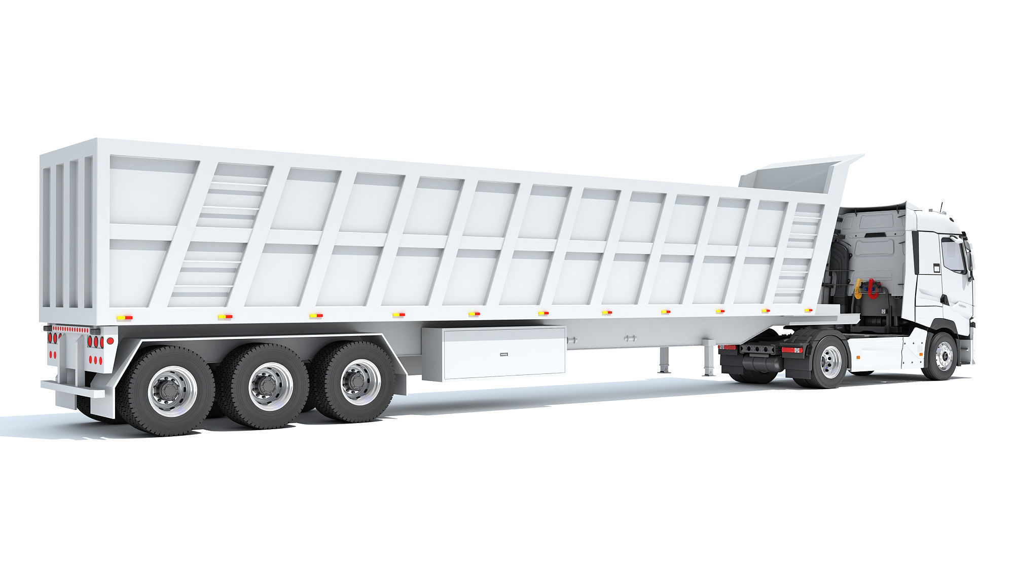 Truck with Tipper Trailer 3D model_4