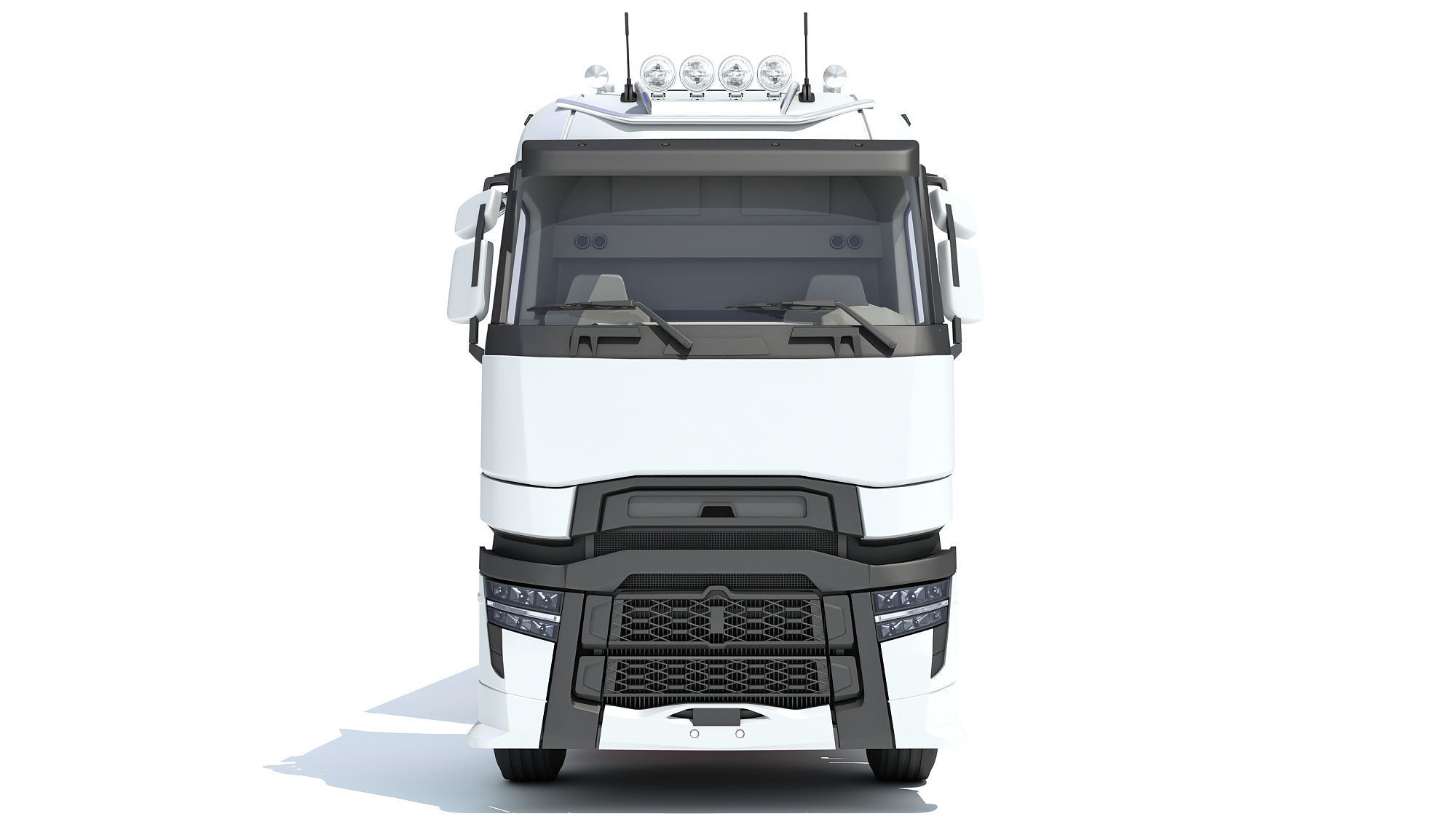 Truck with Animal Transporter Trailer 3D model_10
