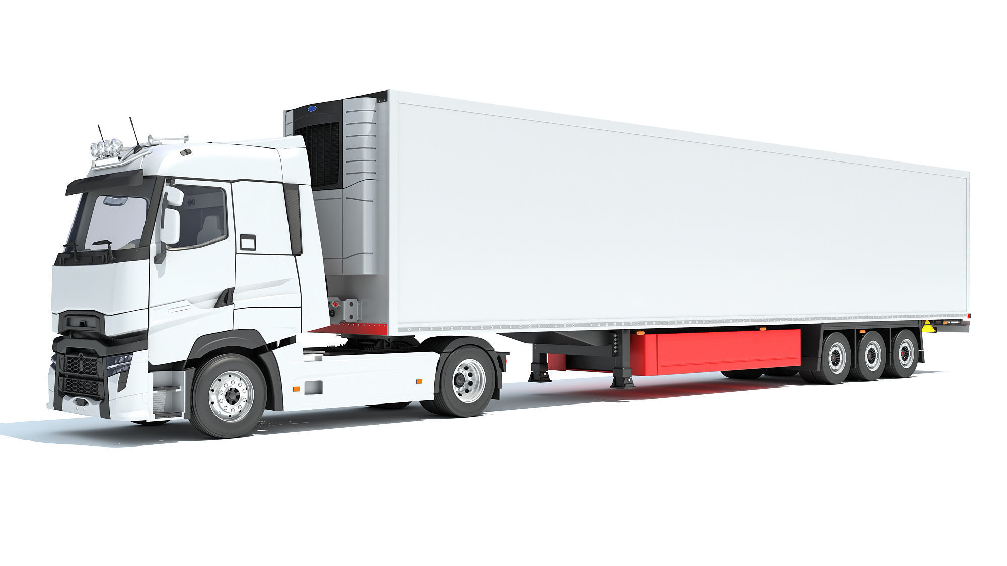 Truck with Reefer Refrigerator Trailer 3D model_8