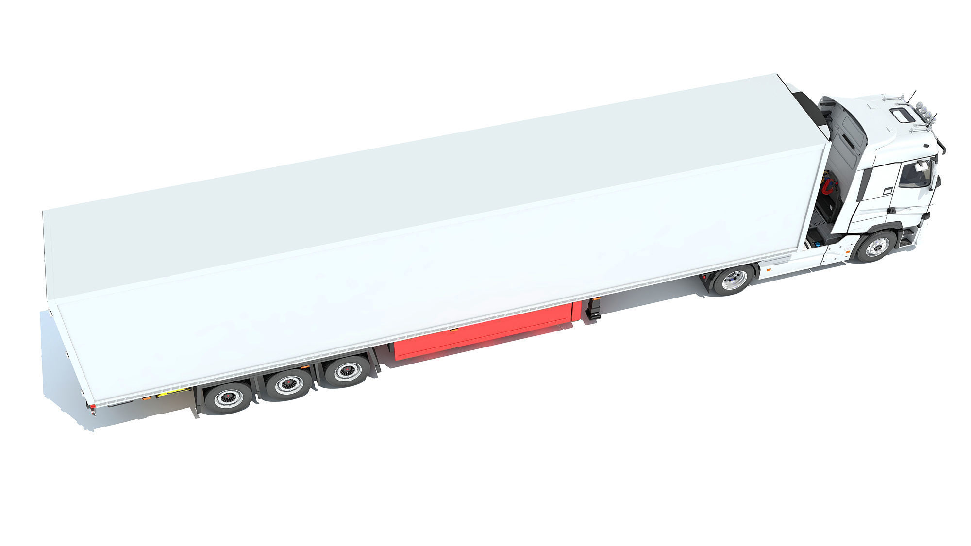 Truck with Reefer Refrigerator Trailer 3D model_6