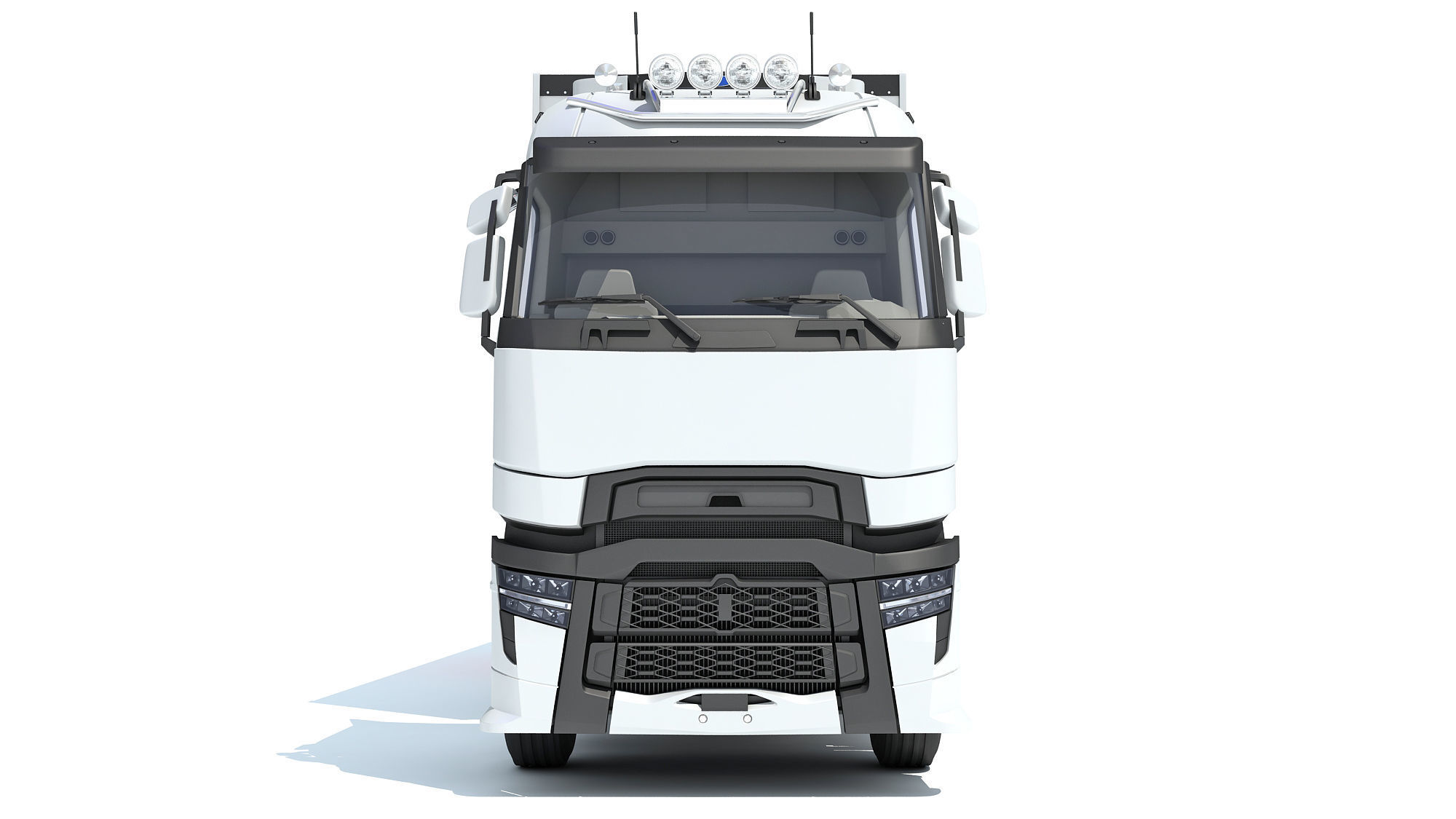 Truck with Reefer Refrigerator Trailer 3D model_10