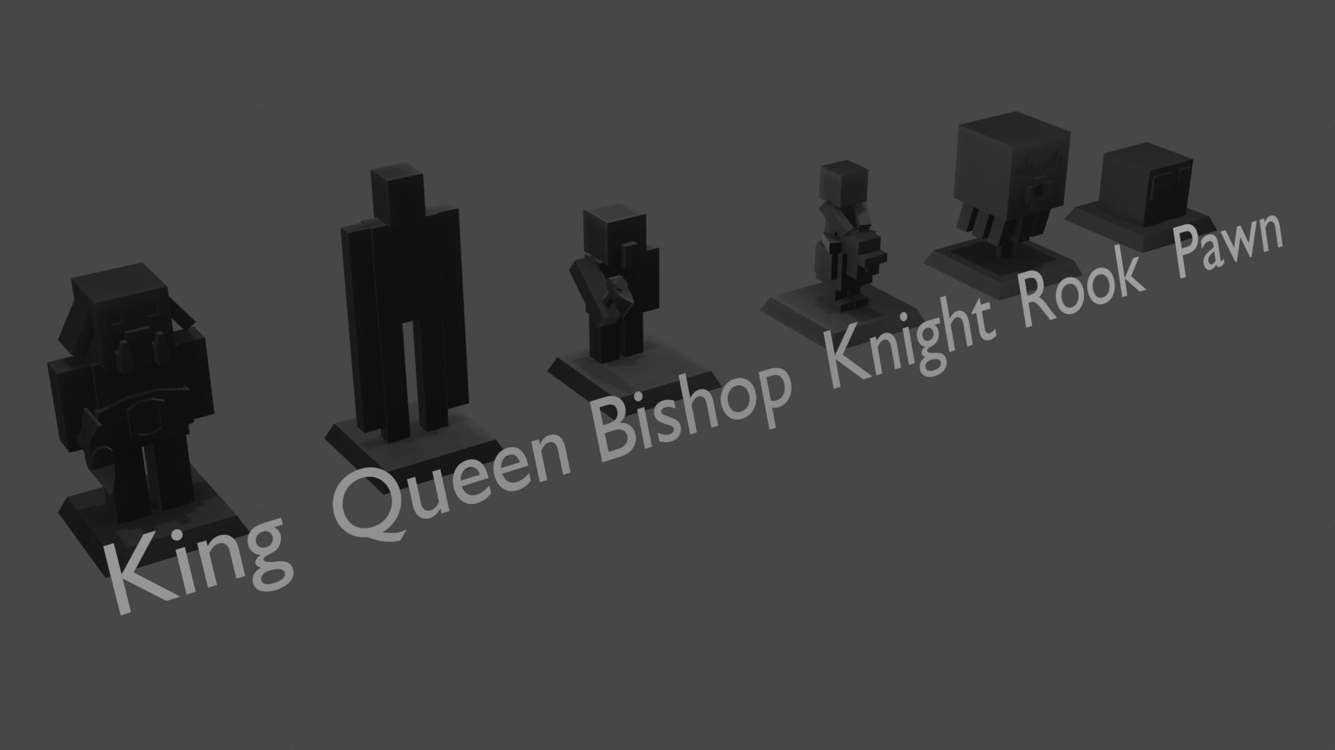Minecraft Chess Low-poly 3D model_4