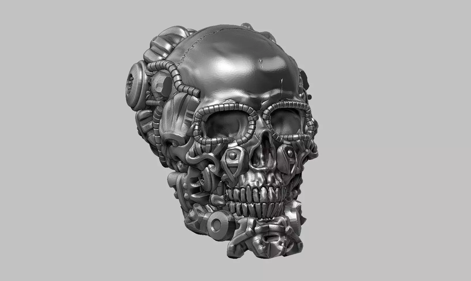 skull robot head a11 3D print model 3D print model