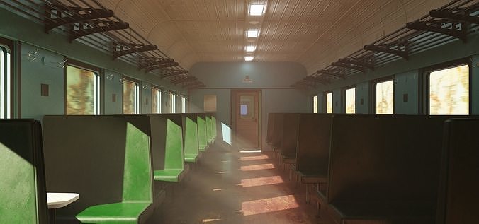 Old Train Carriage 3D model