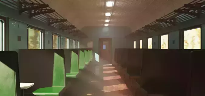 Old Train Carriage 3D model