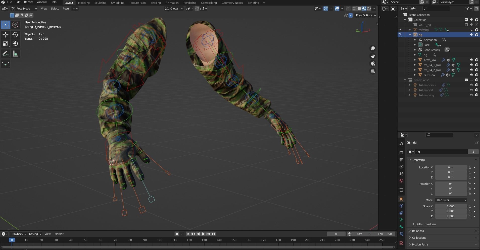 FPS First Person Arms - 04 Low-poly 3D model_9