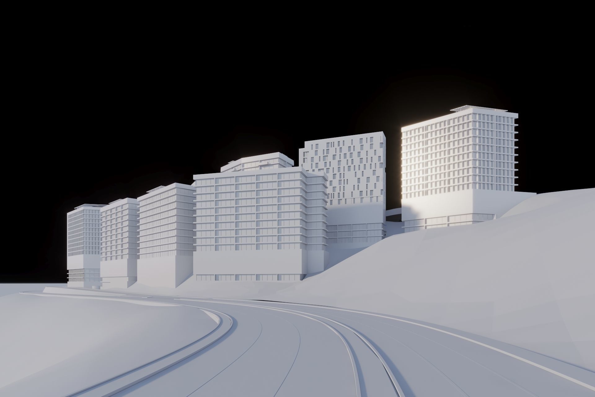 Mixed Used Masterplan Buildings 3D model_3