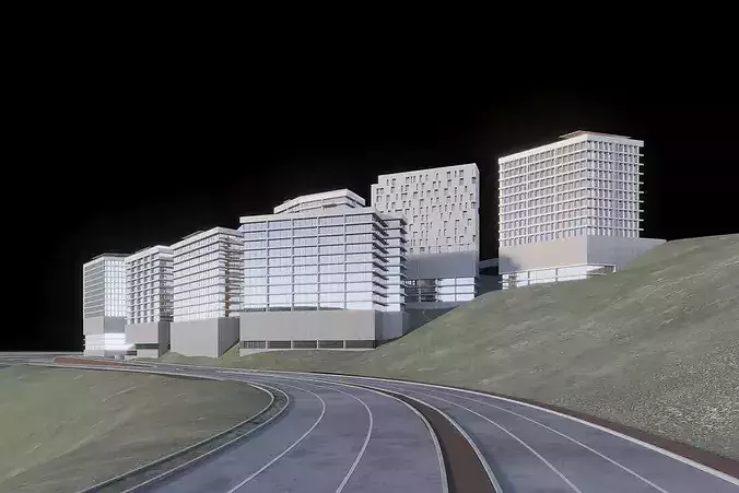 Mixed Used Masterplan Buildings 3D model 3