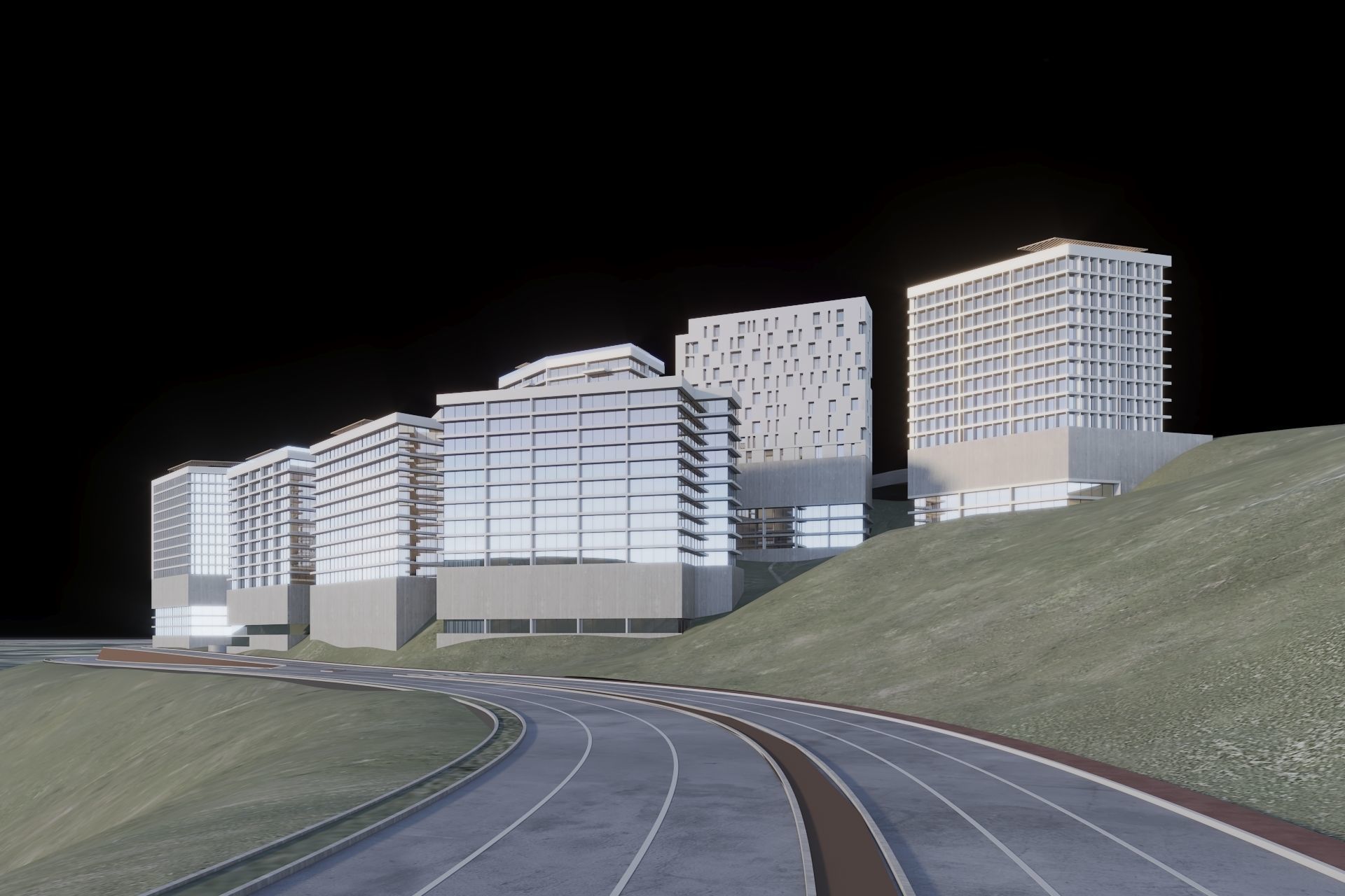 Mixed Used Masterplan Buildings 3D model