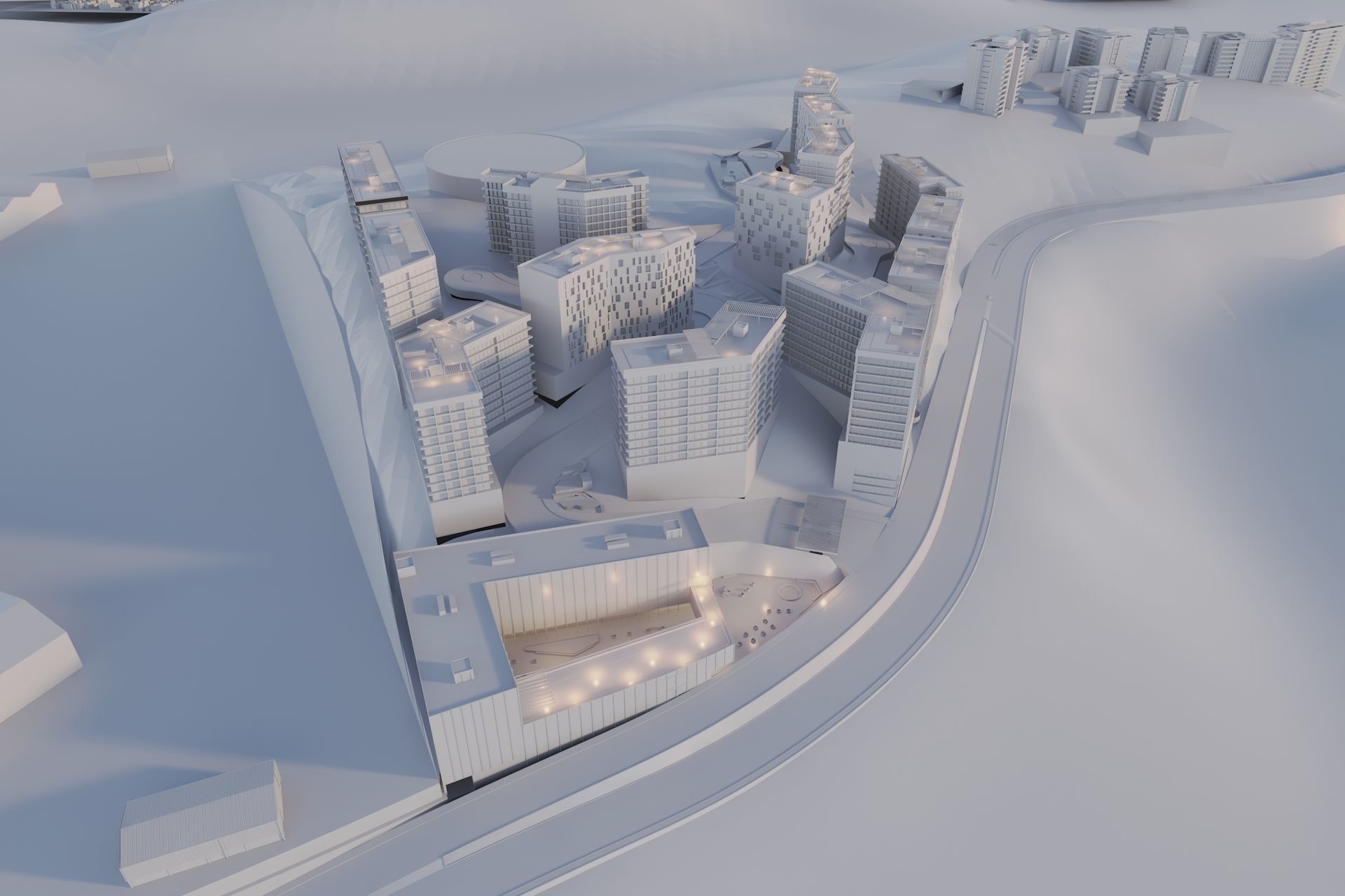 Mixed Used Masterplan Buildings 3D model_7