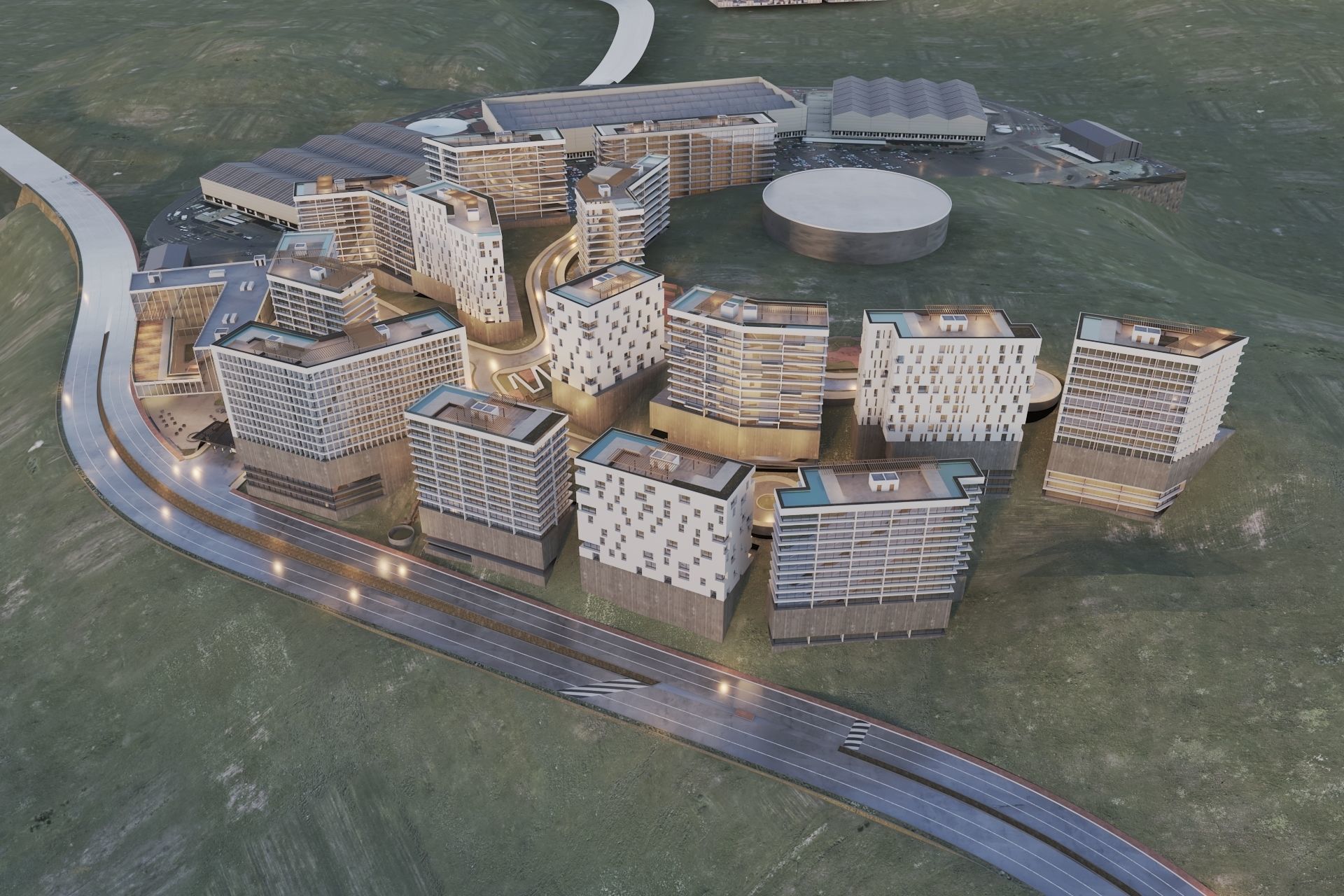 Mixed Used Masterplan Buildings 3D model_8