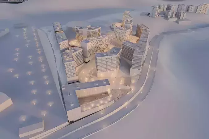 Mixed Used Masterplan Buildings 3D model 2