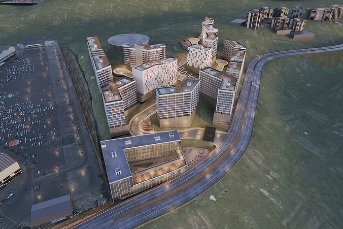 Mixed Used Masterplan Buildings 3D model