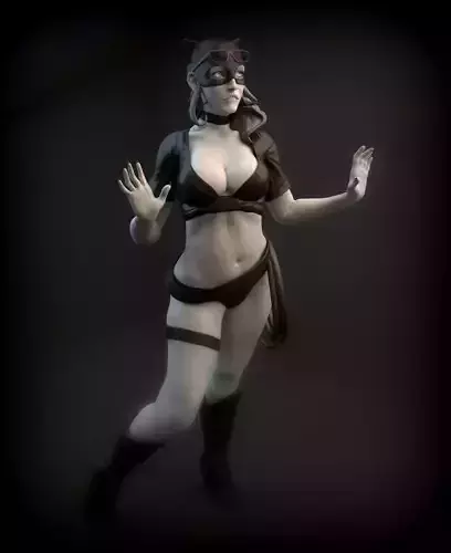 Bat-Amelie woman in bikini 3D model