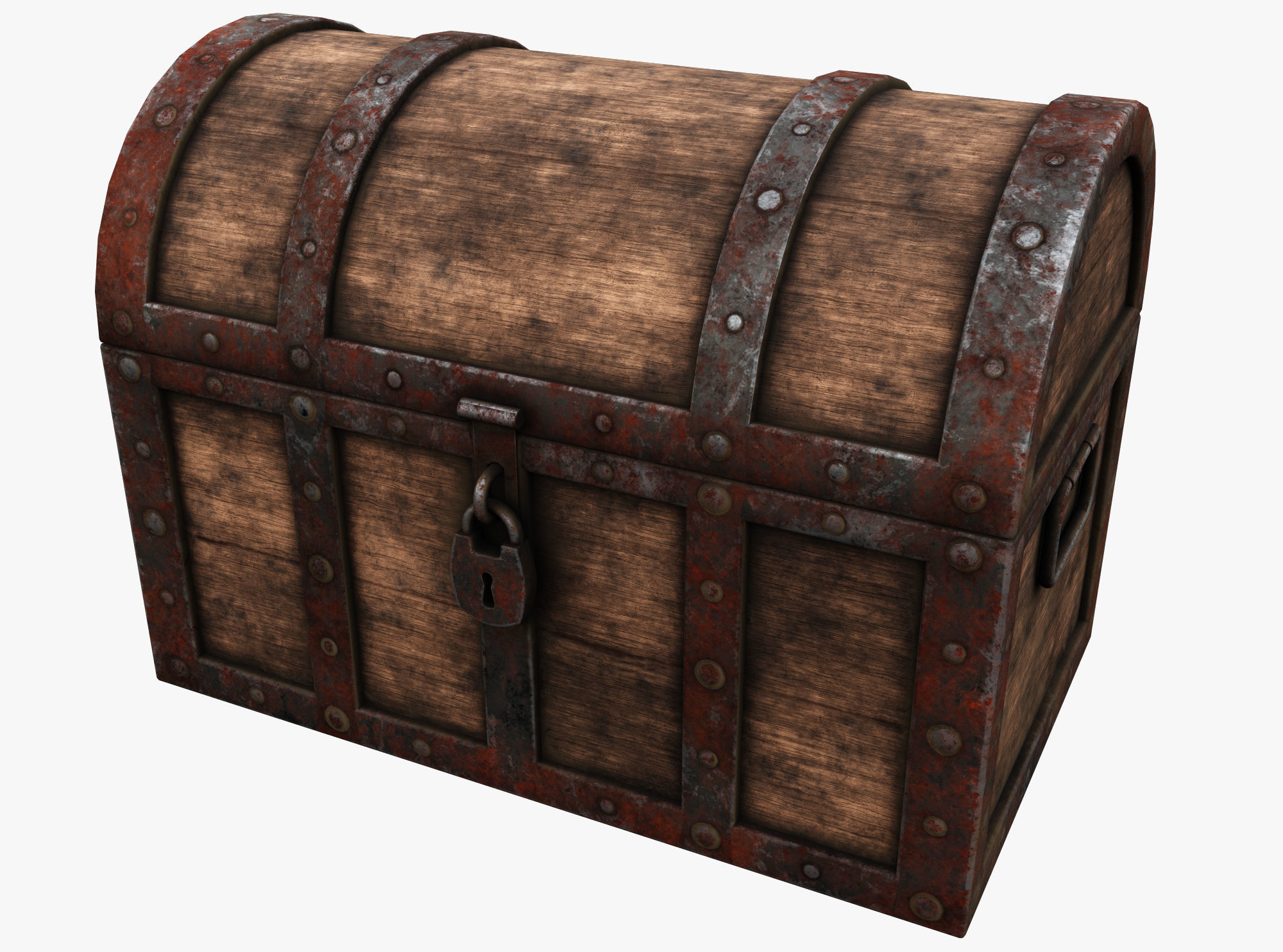 Medieval Treasure Chest Low-poly 3D model_1