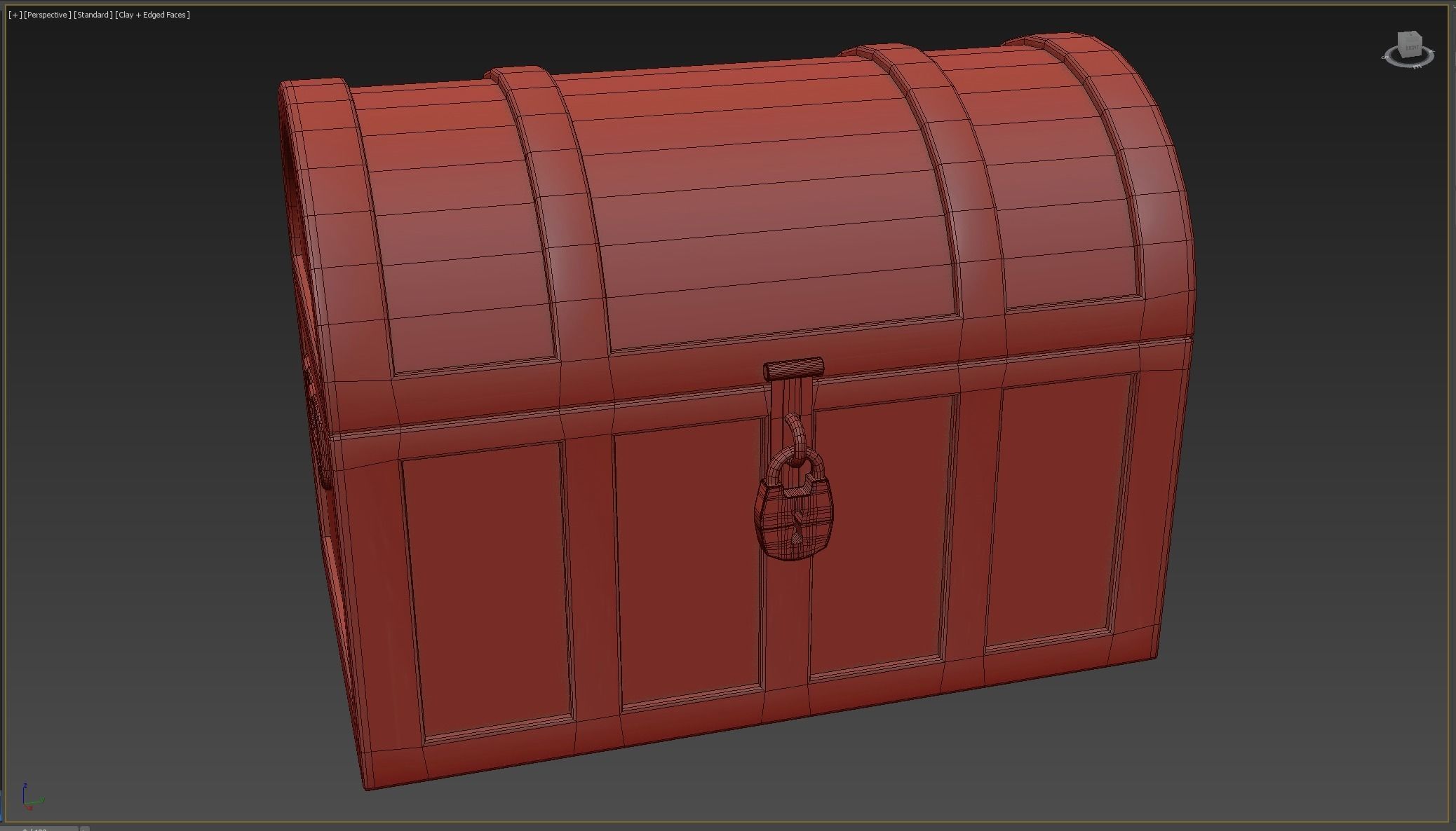 Medieval Treasure Chest Low-poly 3D model_3