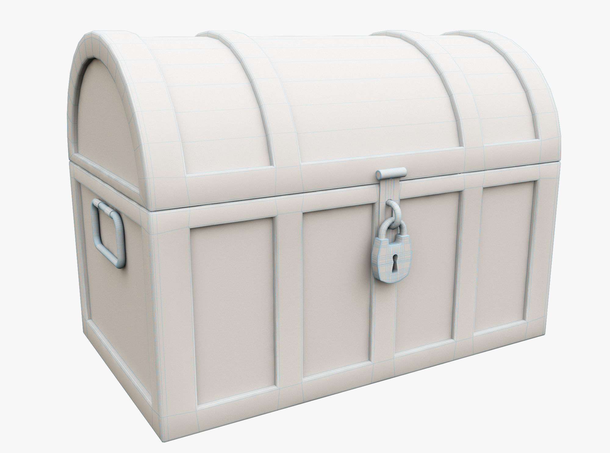 Medieval Treasure Chest Low-poly 3D model_2