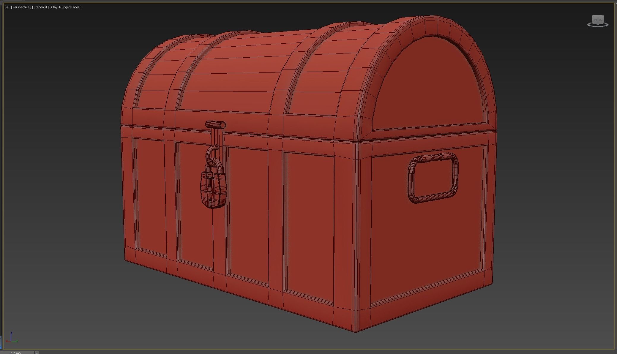 Medieval Treasure Chest Low-poly 3D model_4