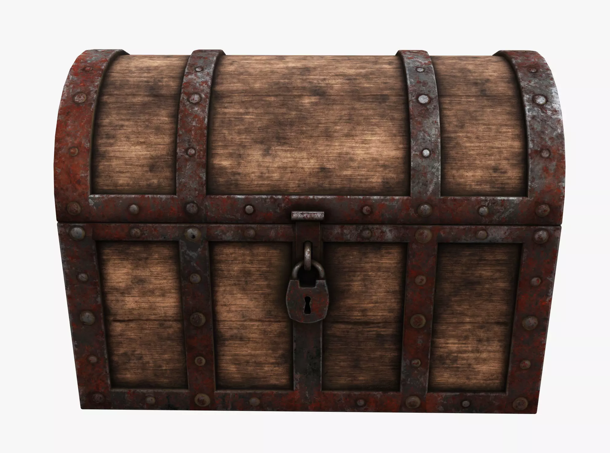 Medieval Treasure Chest Low-poly 3D model_0
