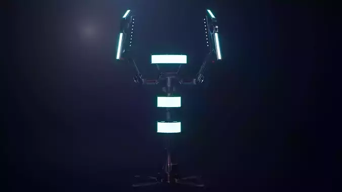 Cyber Candelabrum game ready asset Low-poly 3D model