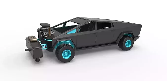 Cybertruck pulling truck 4wd Scale 1 to 25