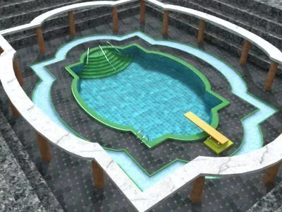 Inground swimming pool Free 3D model