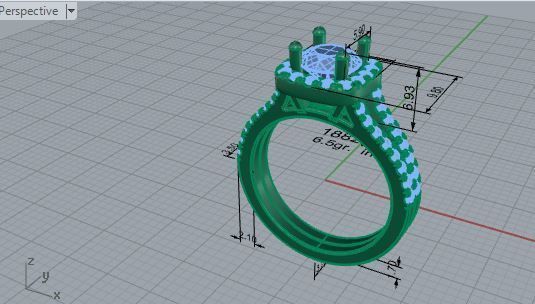 Big stone Diamond ring 1882 3D 3D print model_7
