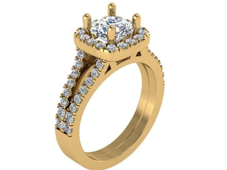 Big stone Diamond ring 1882 3D 3D print model_1