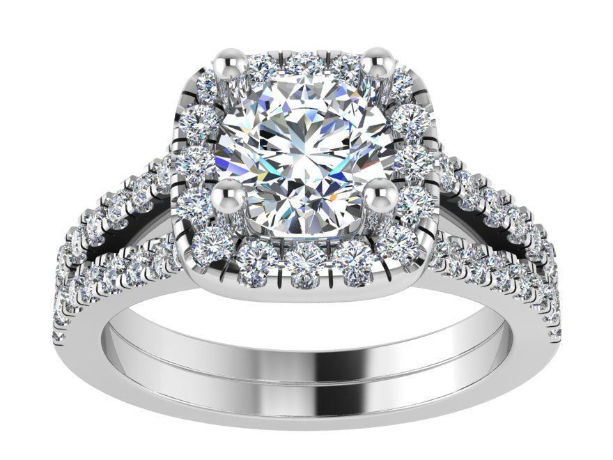 Big stone Diamond ring 1882 3D 3D print model_2