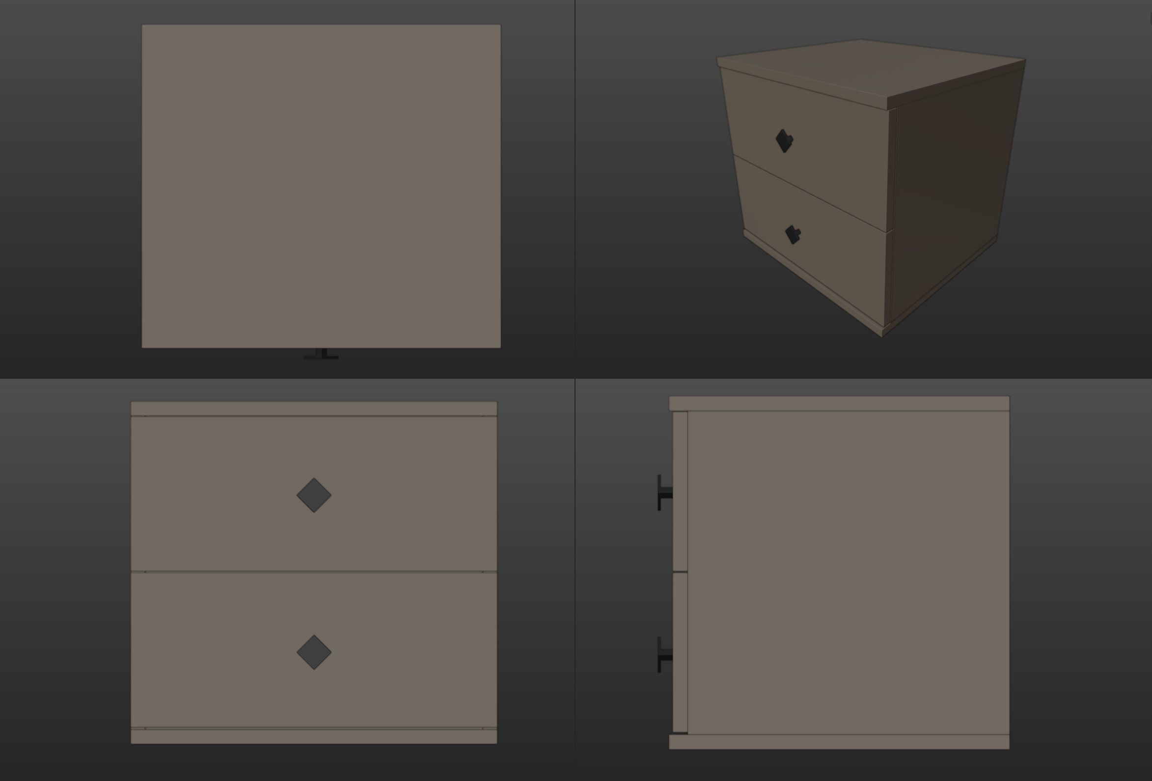 Bedside Table Low-poly 3D model_2