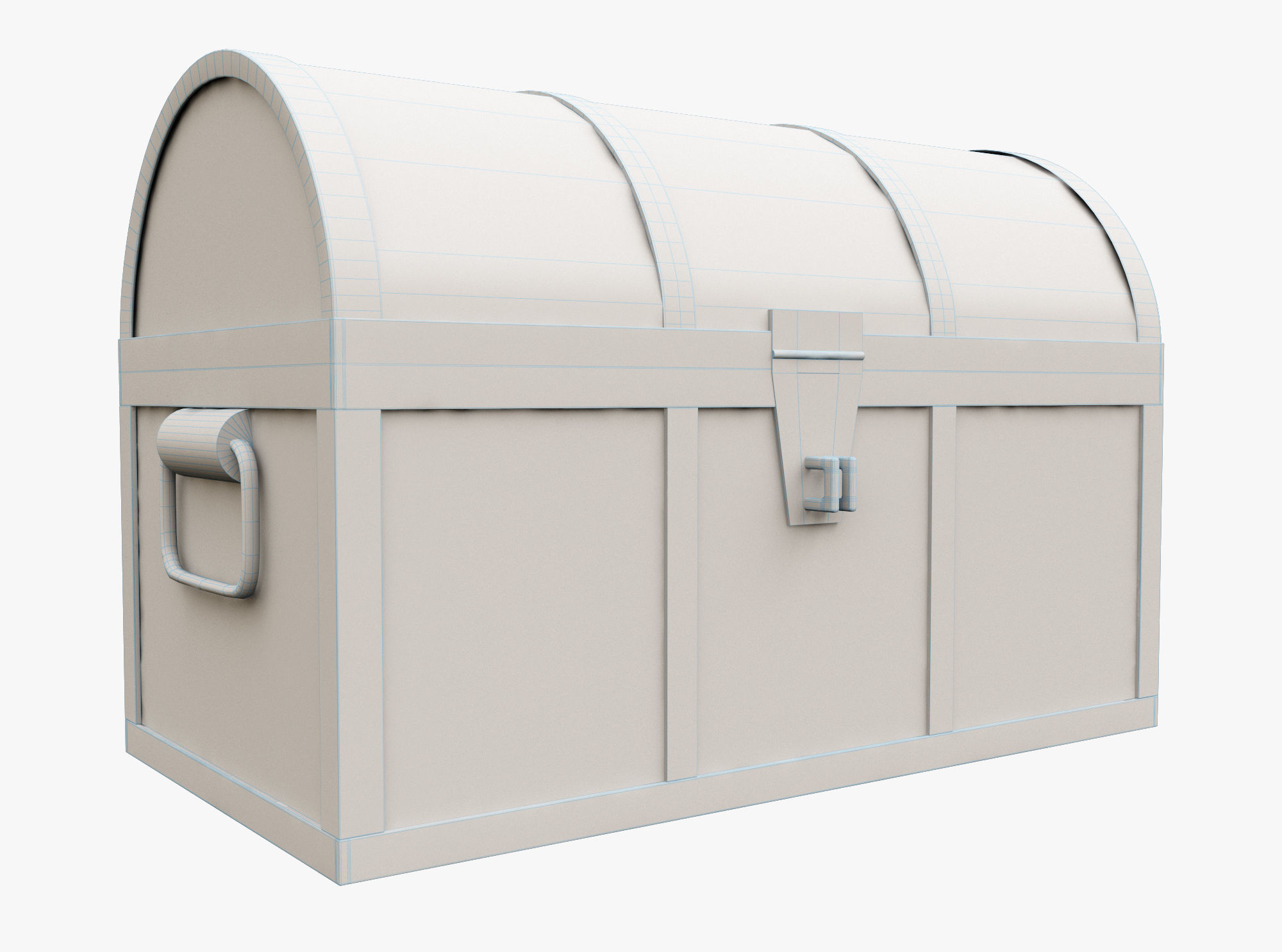 Medieval Treasure Chest Low-poly 3D model_3