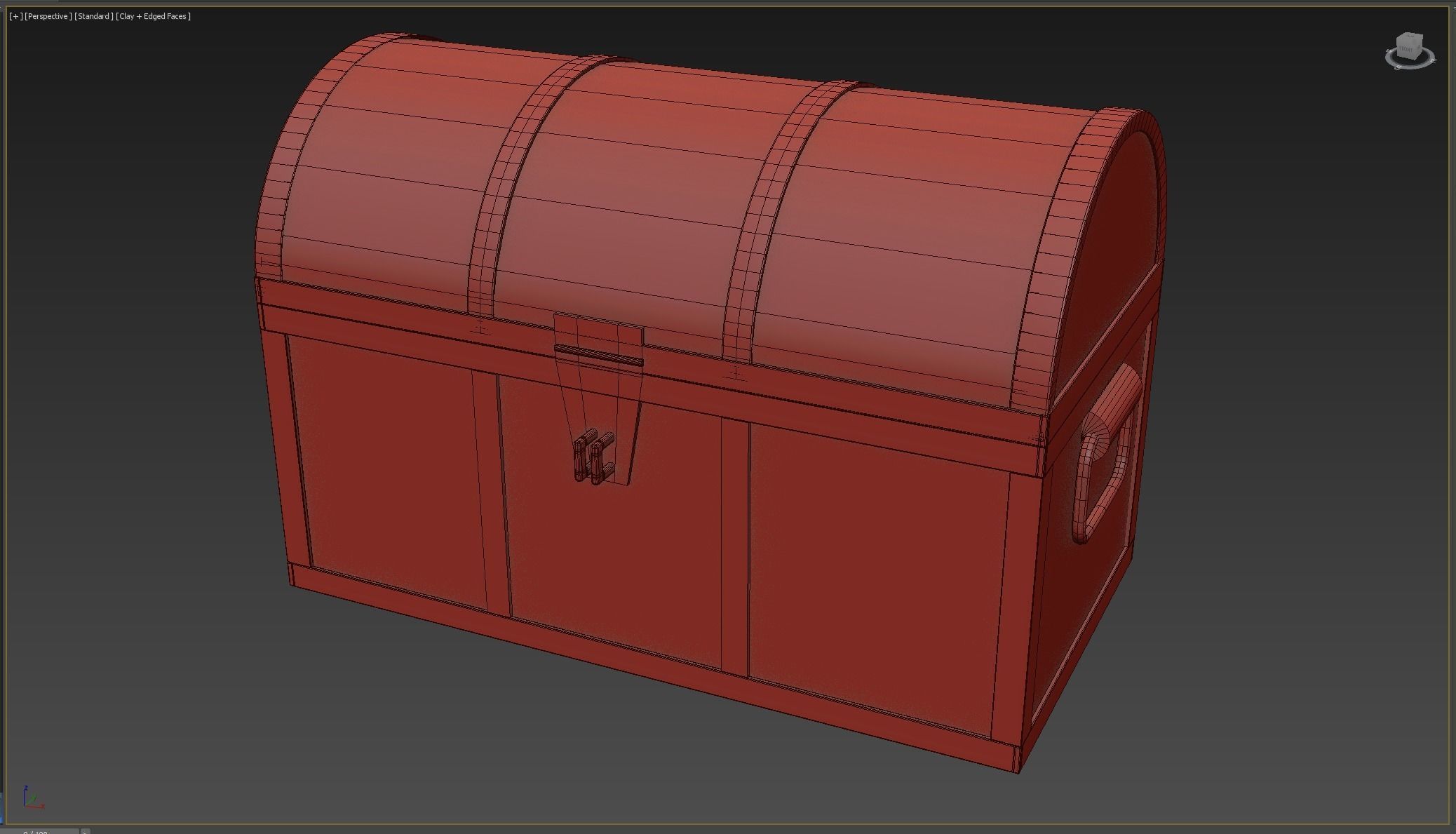 Medieval Treasure Chest Low-poly 3D model_4