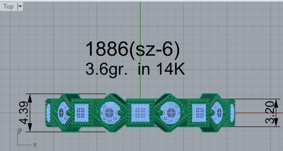 Diamond Band 1886 3D print model 3D print model_4