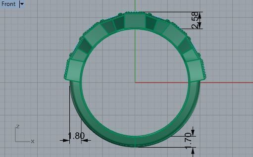 Diamond Band 1886 3D print model 3D print model_5