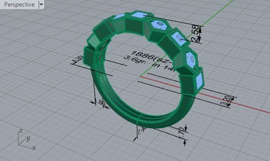Diamond Band 1886 3D print model 3D print model_7
